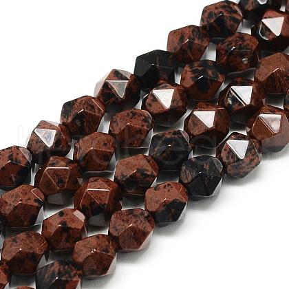 Natural Mahogany Obsidian Beads Strands G-S149-15-10mm-1