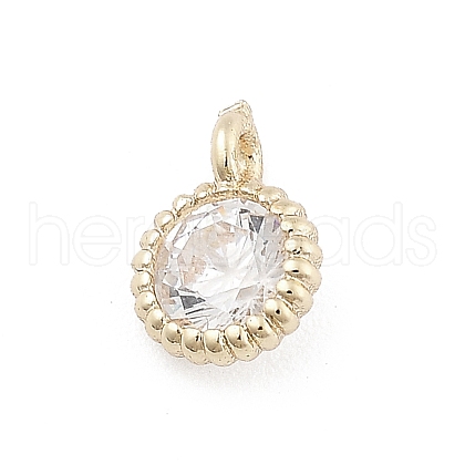 Brass Micro Pave Cubic Zirconia Pendants KK-M305-05G-01-1