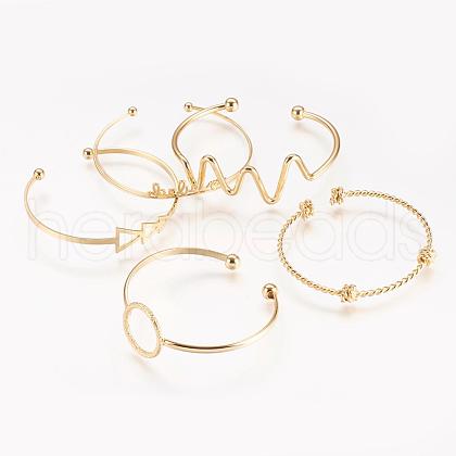 Brass Cuff Bangle BJEW-P168-F-1