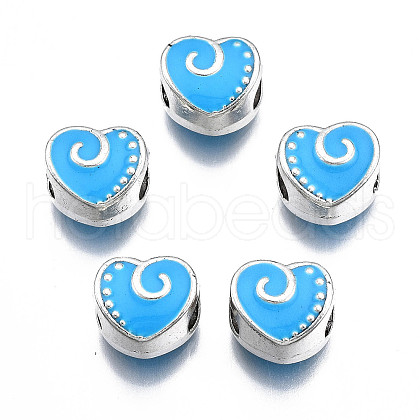 Alloy Enamel European Beads MPDL-T005-002B-RS-1