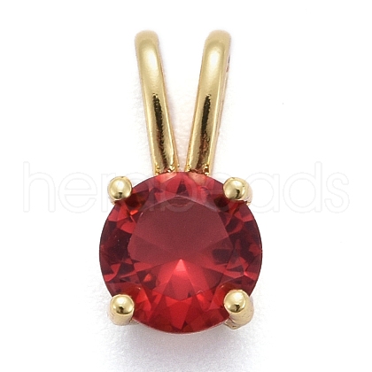 Brass Micro Pave Cubic Zirconia Pendants KK-P192-04-G02-1