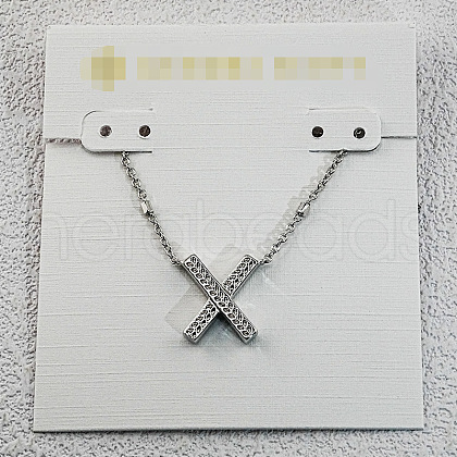 Brass Initial Pendant Necklaces for Women FS-WG8E27F-50-1