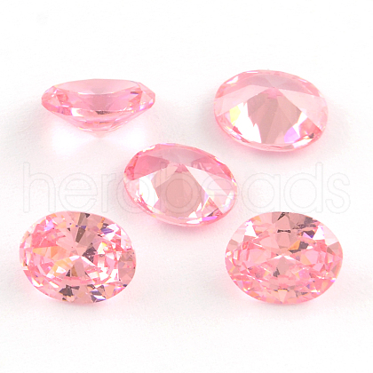 Oval Shaped Cubic Zirconia Pointed Back Cabochons ZIRC-R010-14x10-08-1