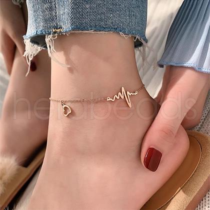 Stainless Steel Charm Anklets for Women WG18C2B-41-1