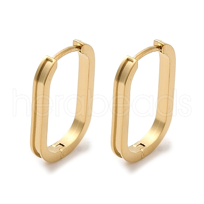 304 Stainless Steel Oval Hoop Earring Findings STAS-G317-02G-1