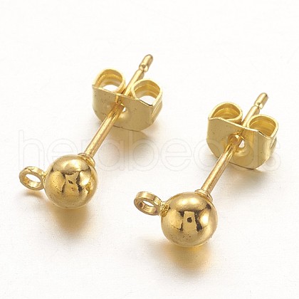 Brass Post Earring Findings X-EC593-G-NF-1