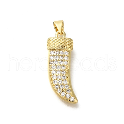Rack Plating Brass Micro Pave Cubic Zirconia Pendants KK-Z086-64G-03-1