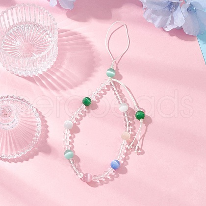 Cat Eye Mobile Straps HJEW-JM03419-03-1