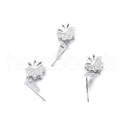 Anti-Tarnish Rhodium Plated 925 Sterling Silver Pendant Ice Pick Pinch Bails STER-I017-054P-1