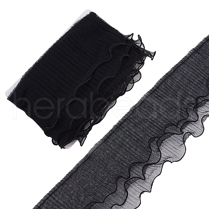   5M Three Layer Polyester Pleated Lace Ribbon OCOR-PH0004-06B-1