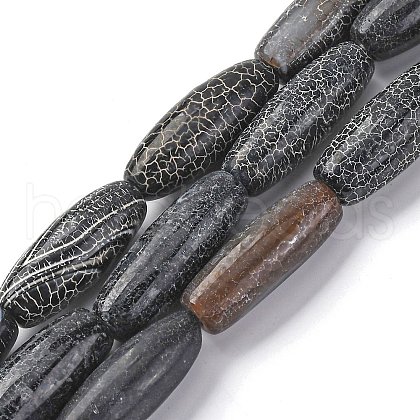 Natural Weathered Agate Beads Strands G-P570-C01-01-1