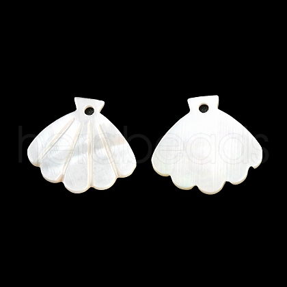 Natural White Shell Pendants SSHEL-K028-01-1