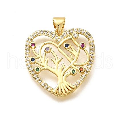 Rack Plating Brass Micro Pave Cubic Zirconia Pendants KK-L226-051G-05-1