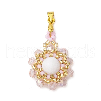 Natural Mashan Jade(Dyed & Heated) Pendants PALLOY-MZ00253-02-1