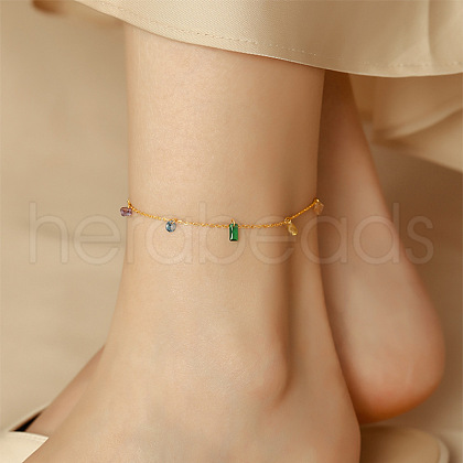 Stainless Steel Alloy Charm Anklets WG33B59-13-1