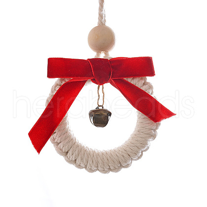 Red Bowknot Woven Cotton Pendant Decorations PW-WG84BF9-02-1