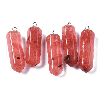 Cherry Quartz Glass Pendants G-S356-09B-1