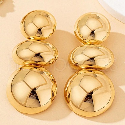 Oval Iron Dangle Stud Earrings FS-WG0A88C-01-1