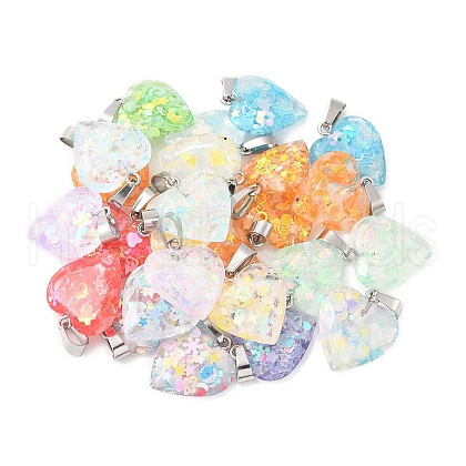 Luminous Resin Sequins Pendants RESI-V006-01C-P-1