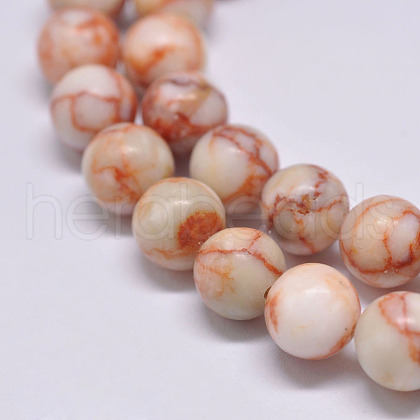 Natural Red Netstone Beads Strands X-G-F352-8mm-1