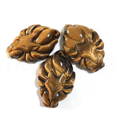 Carved Natural Tiger Eye Pendants PW-WG5BD2D-01-1