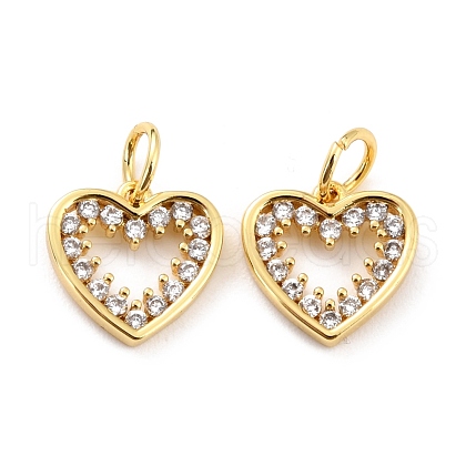Brass Micro Pave Cubic Zirconia Pendants ZIRC-P091-14G-RS-1