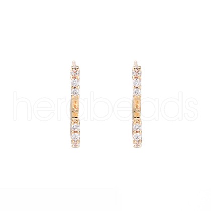 Brass Micro Pave Clear Cubic Zirconia Stud Earring Findings KK-S364-128-1