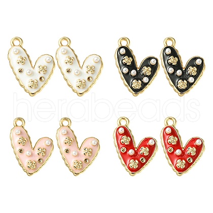 8Pcs 4 Colors Alloy Enamel Pendants ENAM-FS0001-63-1
