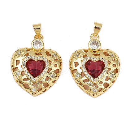 Brass Micro Pave Cubic Zirconia Pendants KK-S526-20G-A03-1