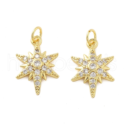 Brass Micro Pave Cubic Zirconia Pendants KK-C092-20A-G-1