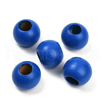 Spray Painted Wood Beads WOOD-F017-05H-1
