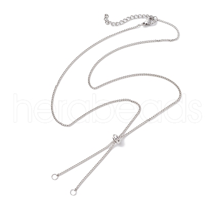 Brass Slider Necklace Makings AJEW-JB01263-02-1