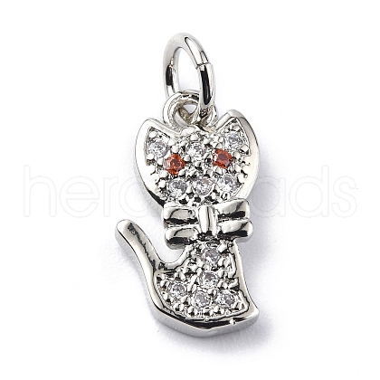 Brass Micro Pave Cubic Zirconia Charms ZIRC-F131-07P-1