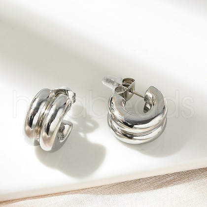 304 Stainless Steel Stud Earrings for Women EJEW-U051-03P-1