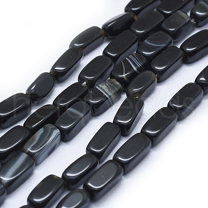Natural Banded Agate/Striped Agate Beads Strands G-I245-29B-1