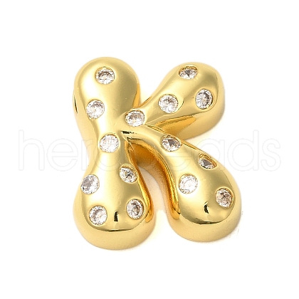 Rack Plating Brass Micro Pave Clear Cubic Zirconia Perdants KK-C067-11G-K-1