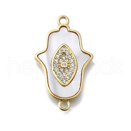 Hamsa Hand Connector Charms KK-V010-02G-01-1