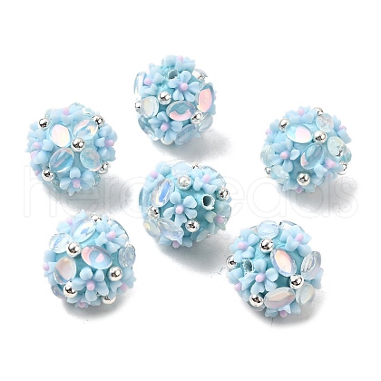 Handmade Polymer Clay Rhinestone Beads FIND-NH0001-15A-1