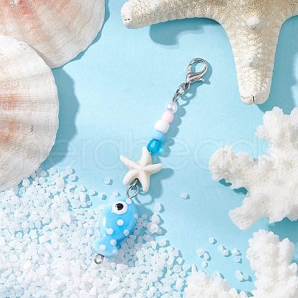 Handmade Porcelain Pendant Decorations HJEW-JM03211-02-1