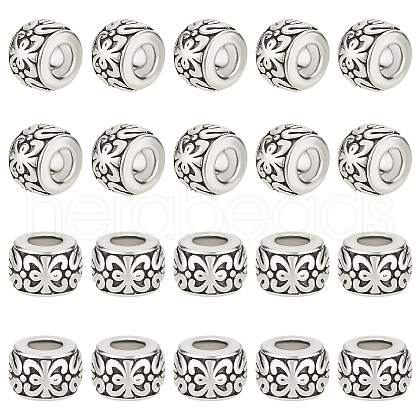 40Pcs Tibetan Silver Alloy Spacer Beads TIBEB-LP0001-02-1