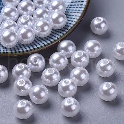 Acrylic Pearl  Round Beads For DIY Jewelry and Bracelets X-PACR-10D-1-1