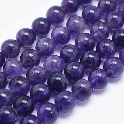 Natural Amethyst Beads Strands G-E481-03-12mm-1
