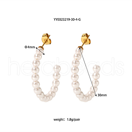 Stylish Stainless Steel C-shaped Stud Earrings ON1338-7-1