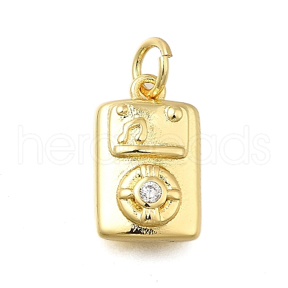 Brass Rhinestone Pendants KK-V002-01G-1