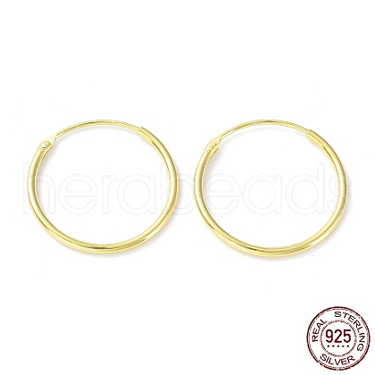 925 Sterling Silver Huggie Hoop Earrings EJEW-K258-02D-G-1