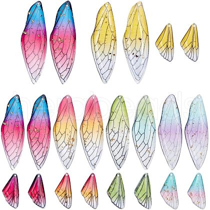  20Pcs 10 Style Transparent Resin Pendants RESI-NB0001-80-1