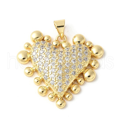 Brass Micro Pave Clear Cubic Zirconia Pendants ZIRC-I071-03G-02-1