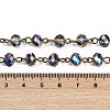 Handmade Electroplate Glass Faceted Rondelle Beads Chains for Necklaces Bracelets Making AJEW-JB00145-01-4