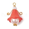 Golden Copper Wired Acrylic Pendants PALLOY-JF03039-3
