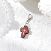 2Pcs Natural Wood Cross Pendant Decorations HJEW-JM03264-4